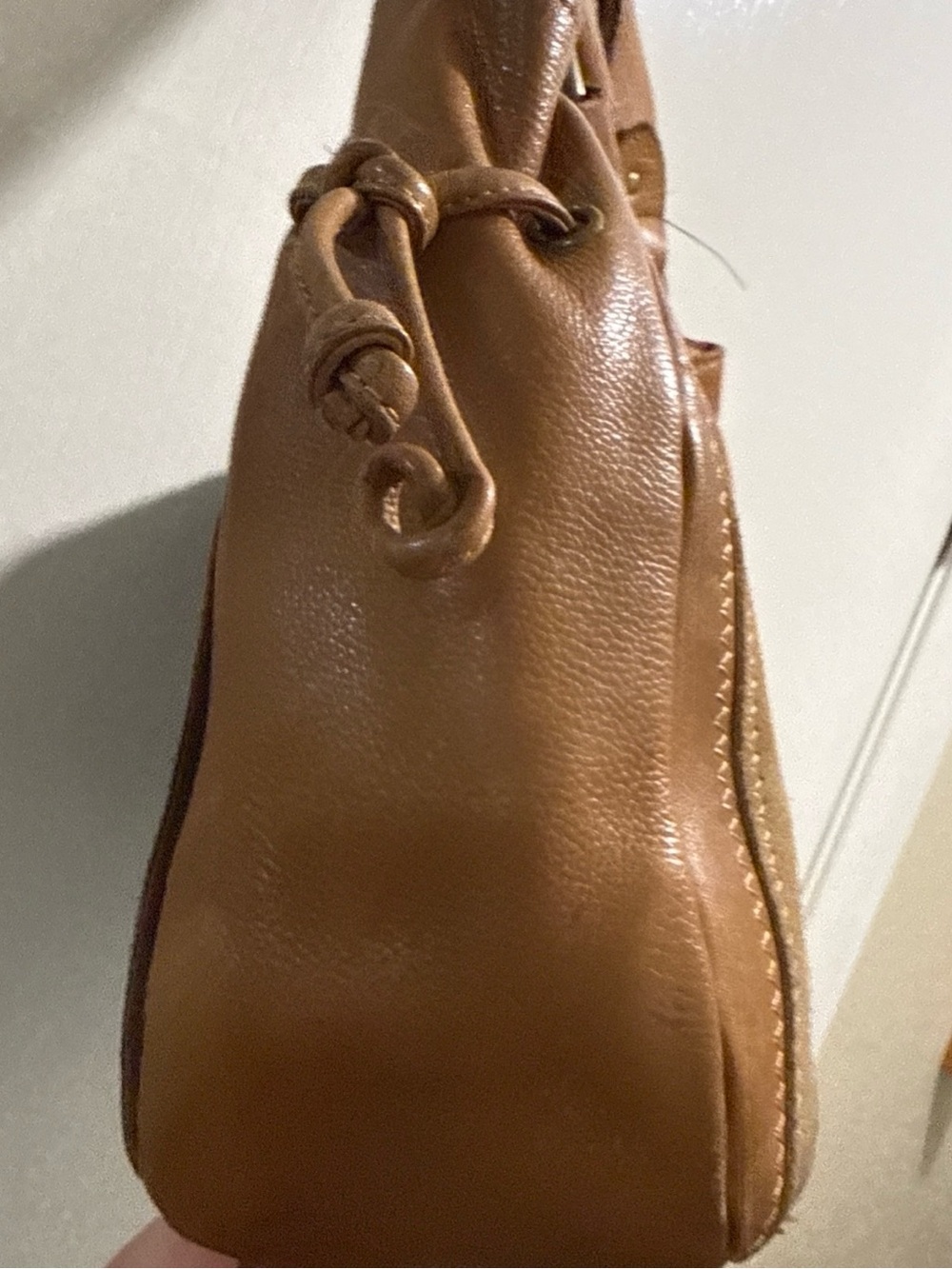 Fossil vintage Tan and Brown Striped Leather Shoulder Bag - Picture 4 of 15